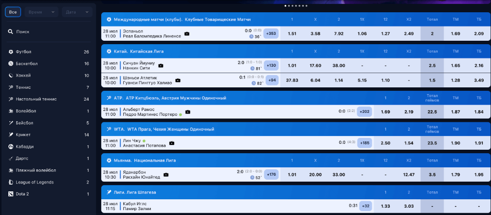 Ставки Лайв